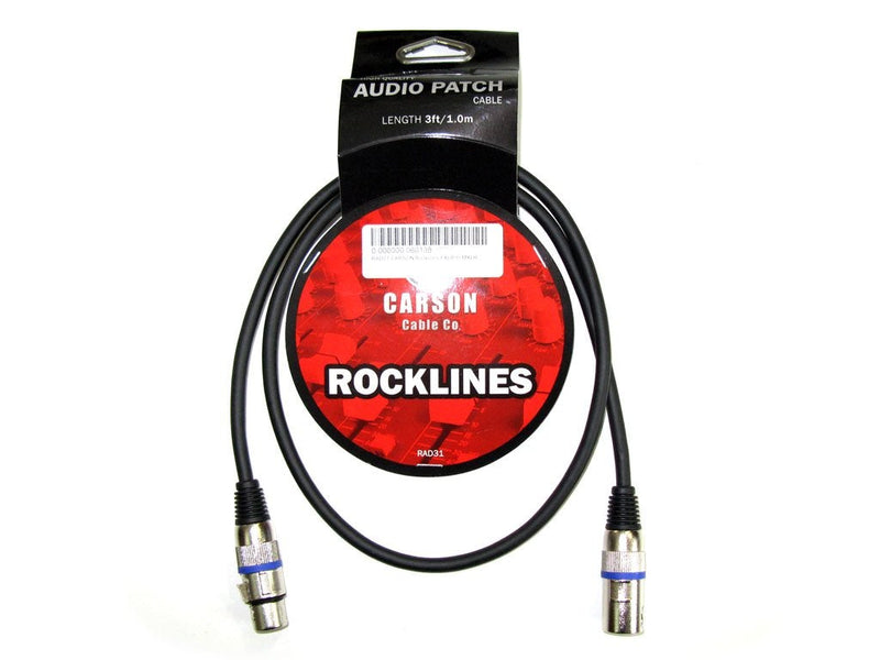 Carson 3' (0.9m) Microphone Cable