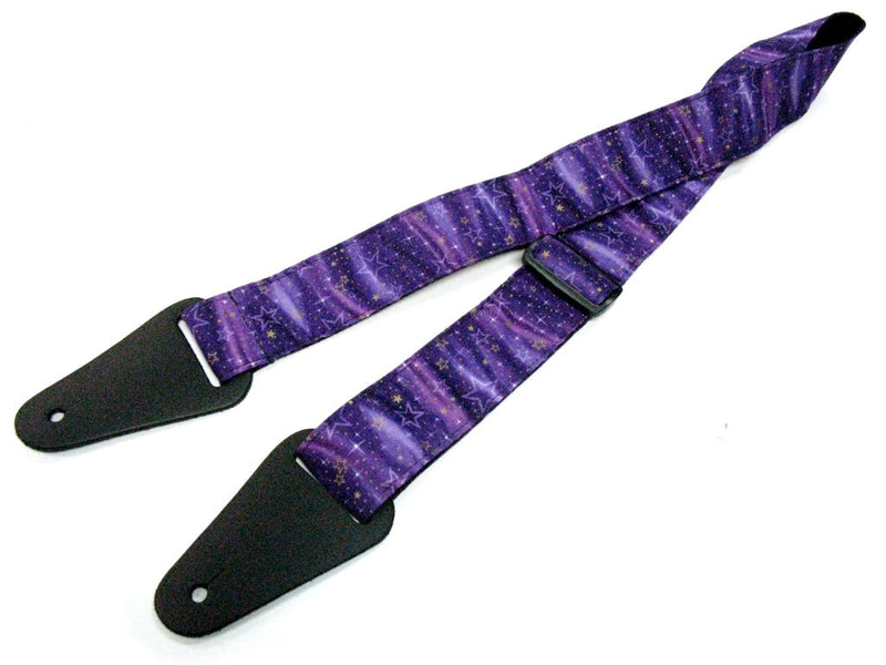 CL Guitar Strap Purple Stars Design Made in Australia