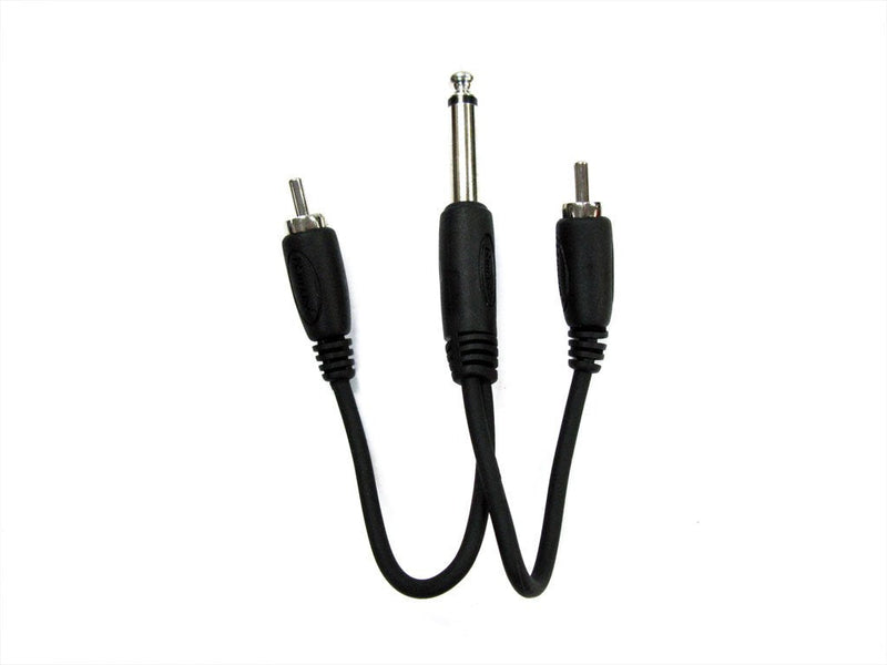 MMC 6" (15cm) 2x RCA (Male) to 1x 1/4" TS (Male) Jack