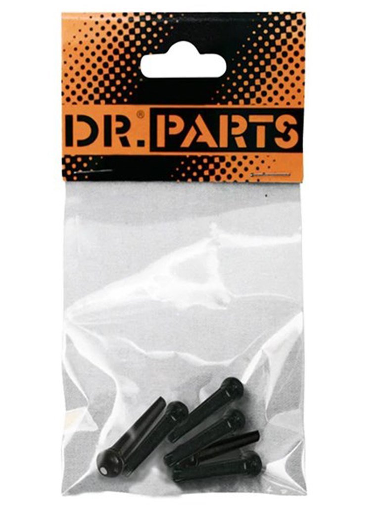 Dr Parts Bridge Pin Set Black Plastic White Dot