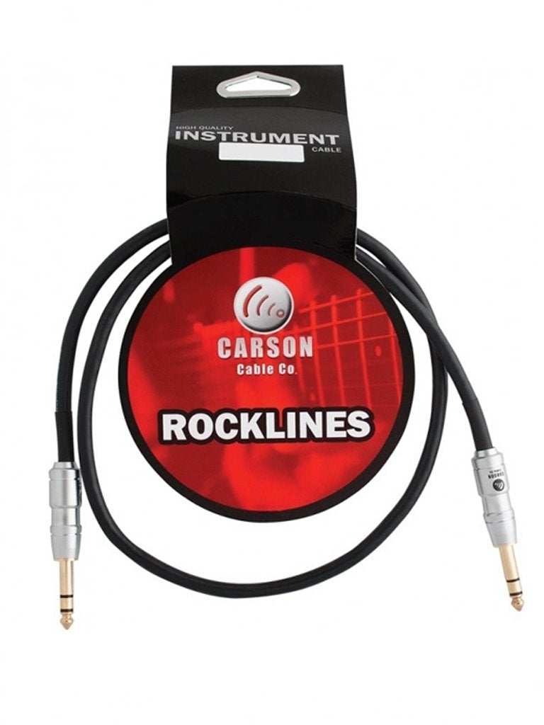 Carson 6' (1.8m) Straight 1/4" TRS (Stereo) Instrument Cable