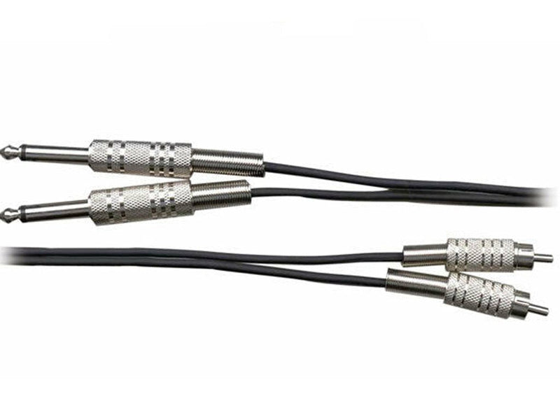 MMC 10' (3m) 2x RCA to 2x 1/4" TS (Male) Cable