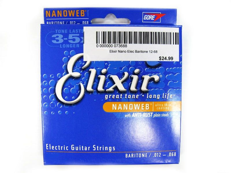 Elixir 12-68 Nanoweb Baritone Electric Guitar Strings