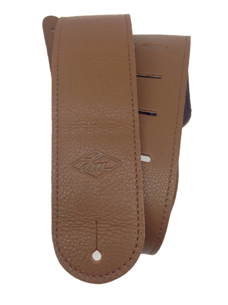 LM Glove Leather 2.5" Guitar Strap Tan Brown