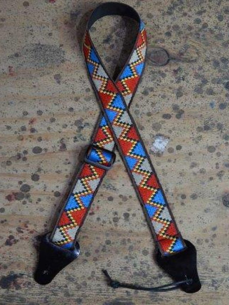 COLONIAL UKULELE STRAP RED YELLOW BLUE