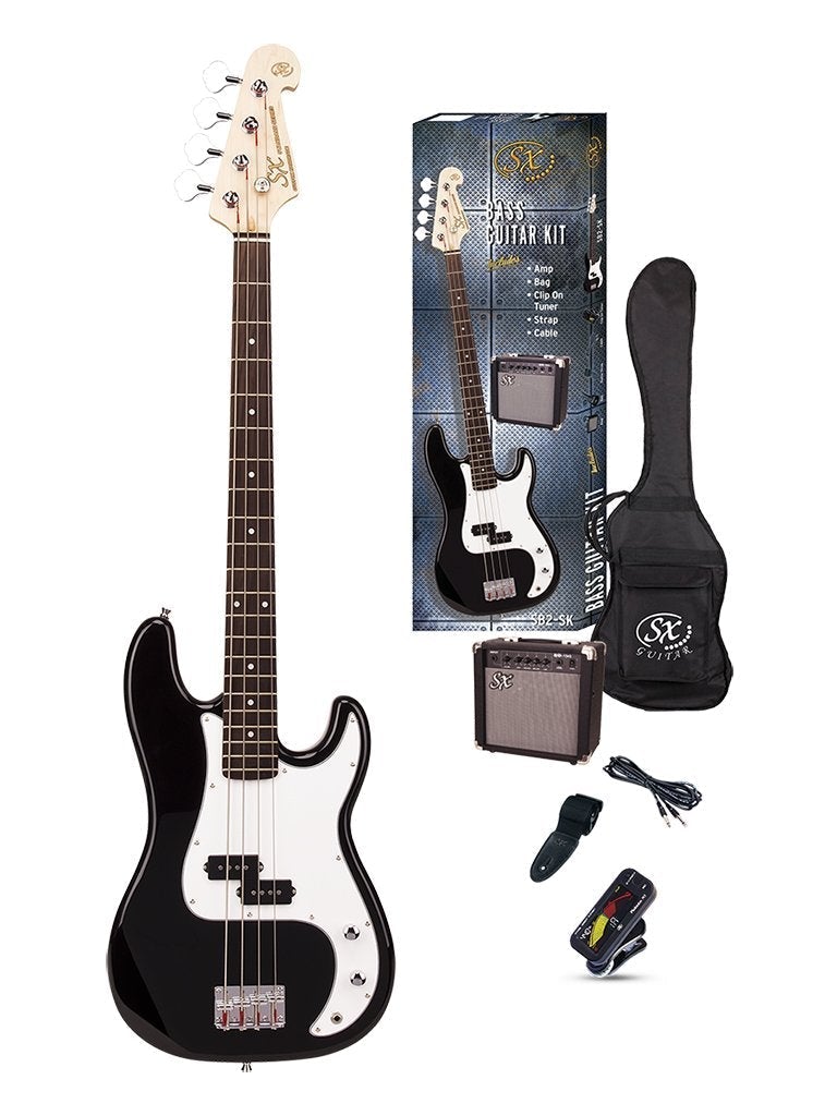 SX P Bass Guitar Pack Black