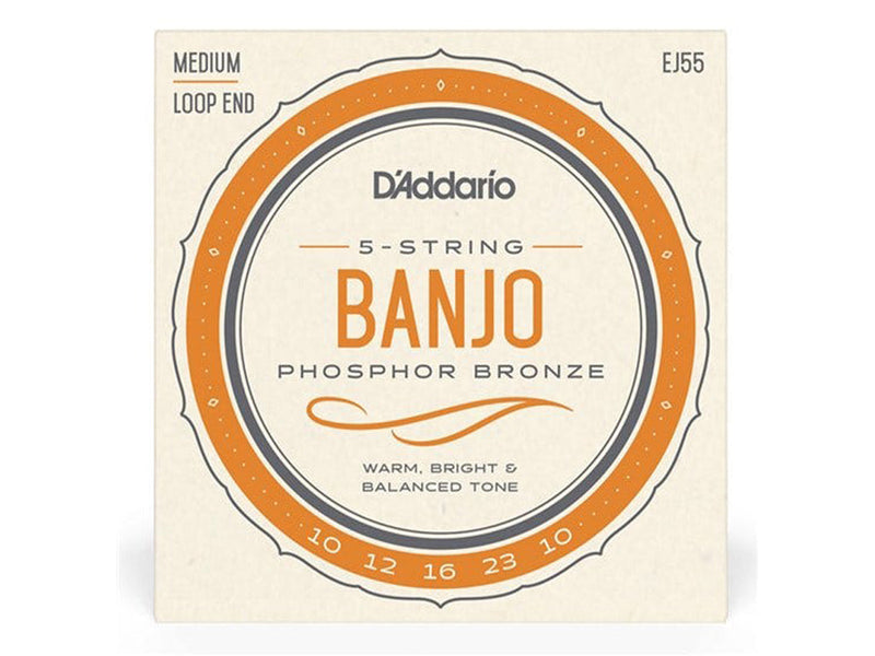D'addario 5 String Banjo Strings Medium 10-23