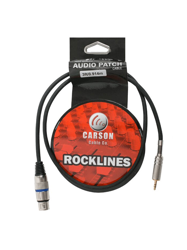 Carson 3' (0.9m) Stereo AUX (Male) to XLR (Female) Cable