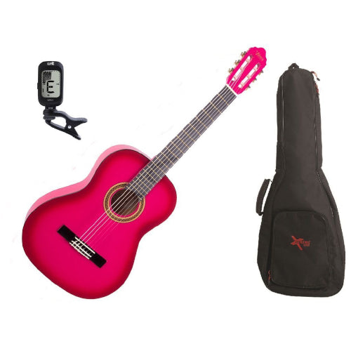 VALENCIA 1/2 SIZE CLASSICAL GUITAR PACK PINK