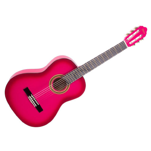 VALENCIA 1/4 SIZE CLASSICAL GUITAR PACK PINK