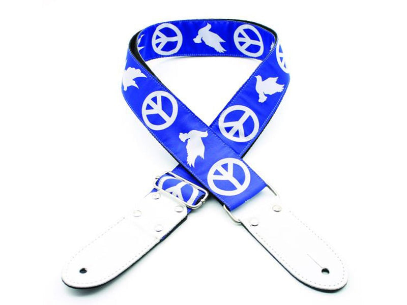 DSL Blue Peace Poly Weave Guitar Strap