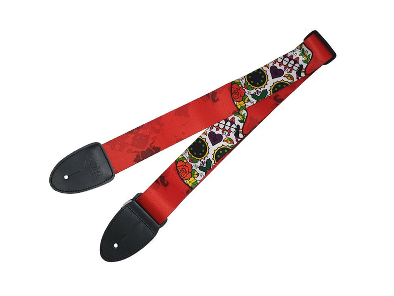 XTR Red Day of the Dead Poly Guitar Strap