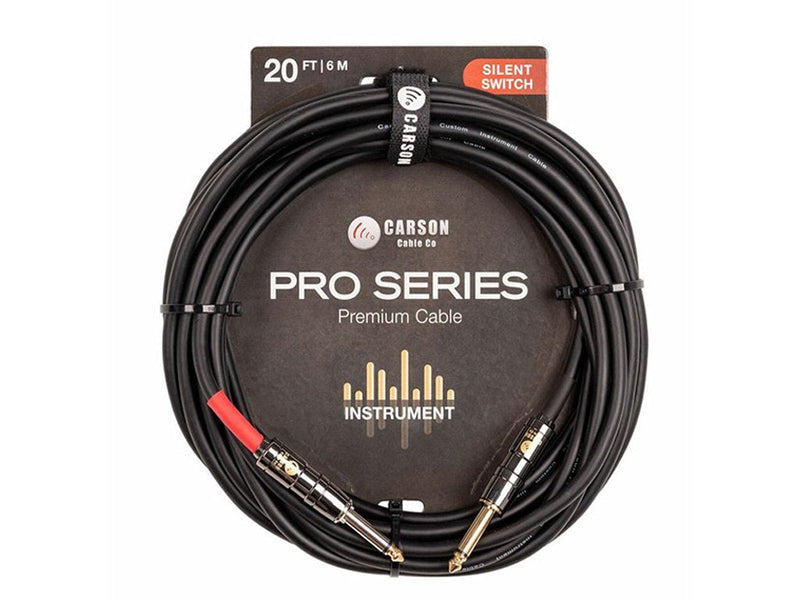 Carson 20' (6m) Silent Switch Straight Instrument Cable