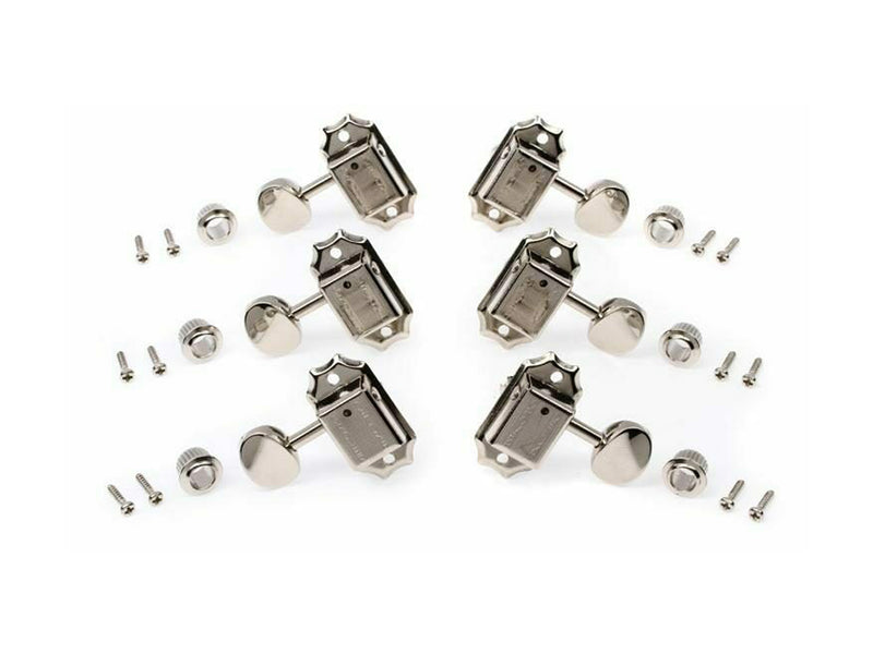 Grover 3-a-side Vintage Style Nickel Machine Heads