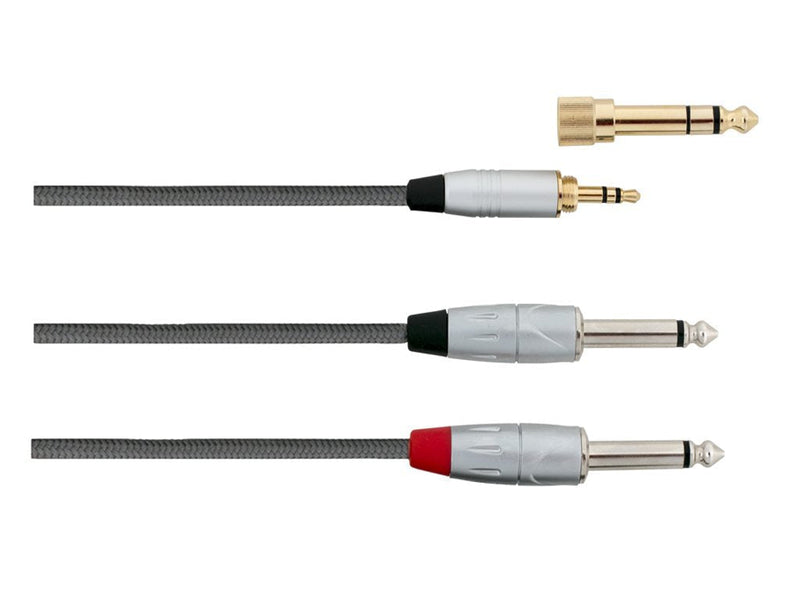 Carson 6' (1.8m) 2x 1/4" TS (Male) to Stereo AUX (Male) Cable with 1/4" TRS (Mal