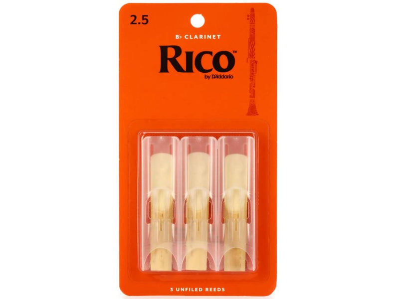 Rico Bb Clarinet Reeds Size 2.5 Triple Pack
