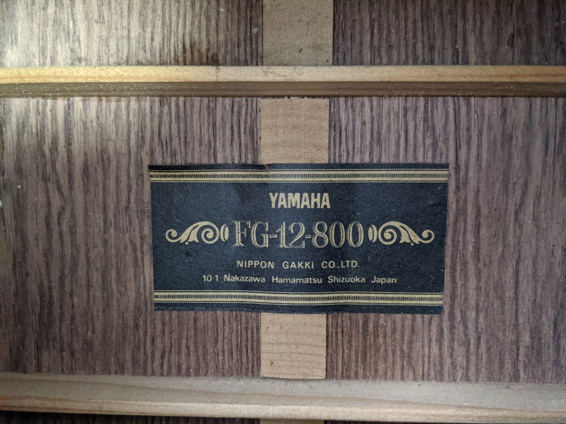 Yamaha FG-12-800 12 String Acoustic 1974 Japan Natural