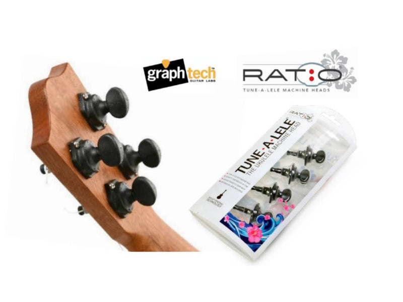 Graph Tech Ukulele Black Ratio Machine Heads